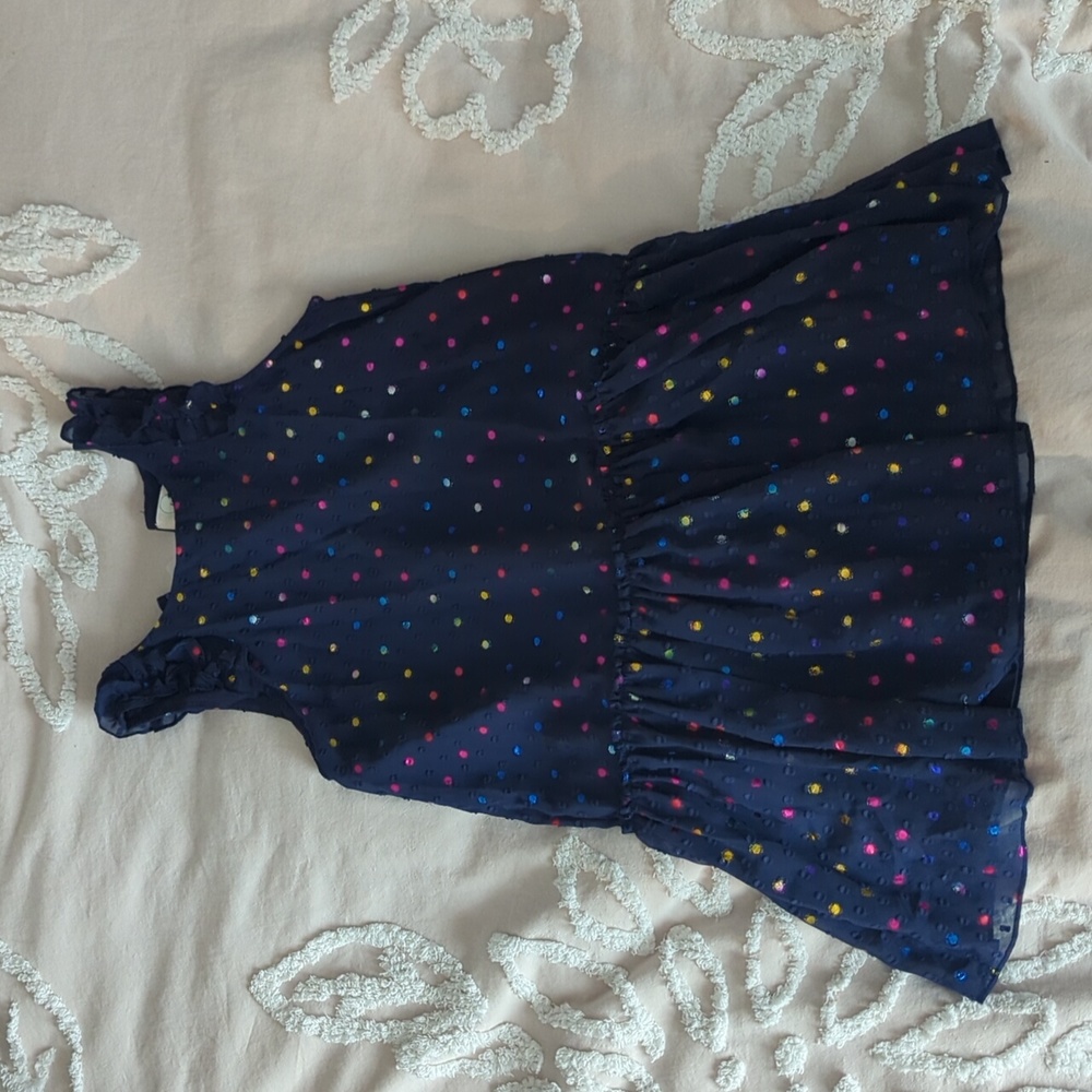 Multicolor Peek Drop Waist Kids' Dress